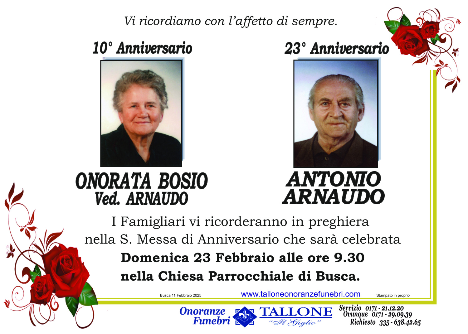 Onorata Bosio e Antonio Arnaudo